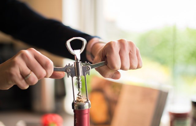opening bottle of wine