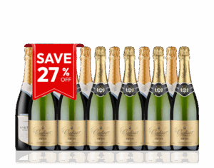 case of sparkling champagne wine
