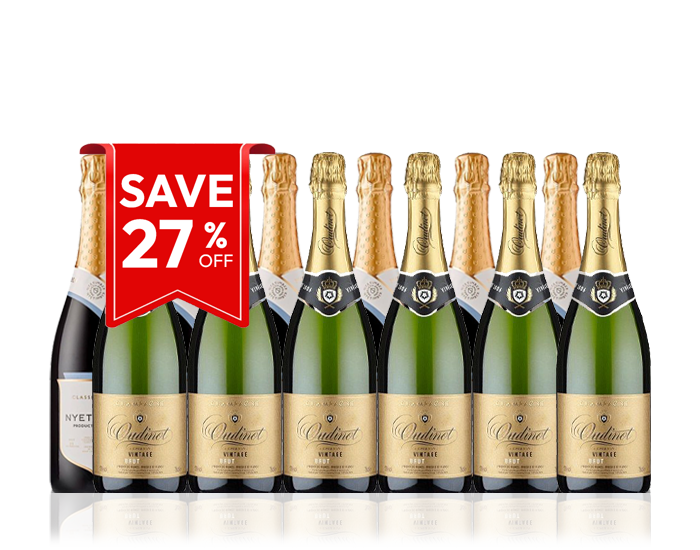 case of sparkling champagne wine