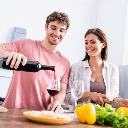 Couple enjoying there wine subscription gift