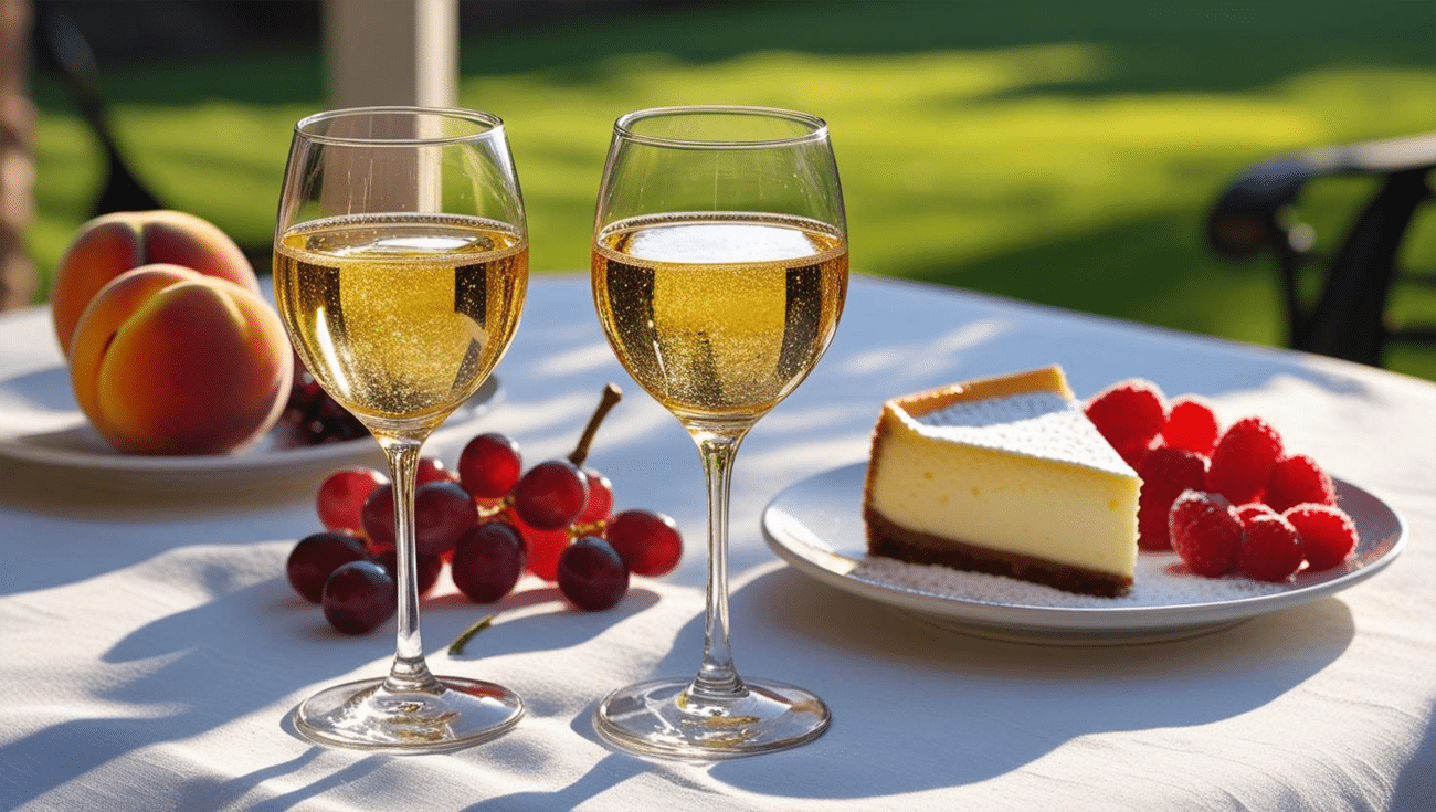 Best wine clubs for sweet wine lovers – dessert wine with cheesecake pairing.