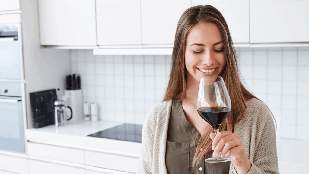 Health Lady Drinking Wine