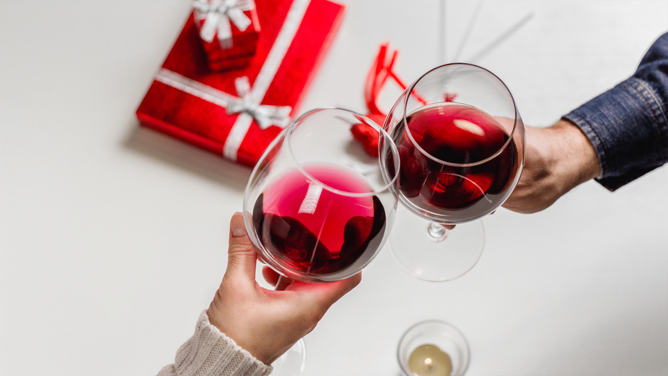 gift wine subscription box with tissue paper, wine bottles