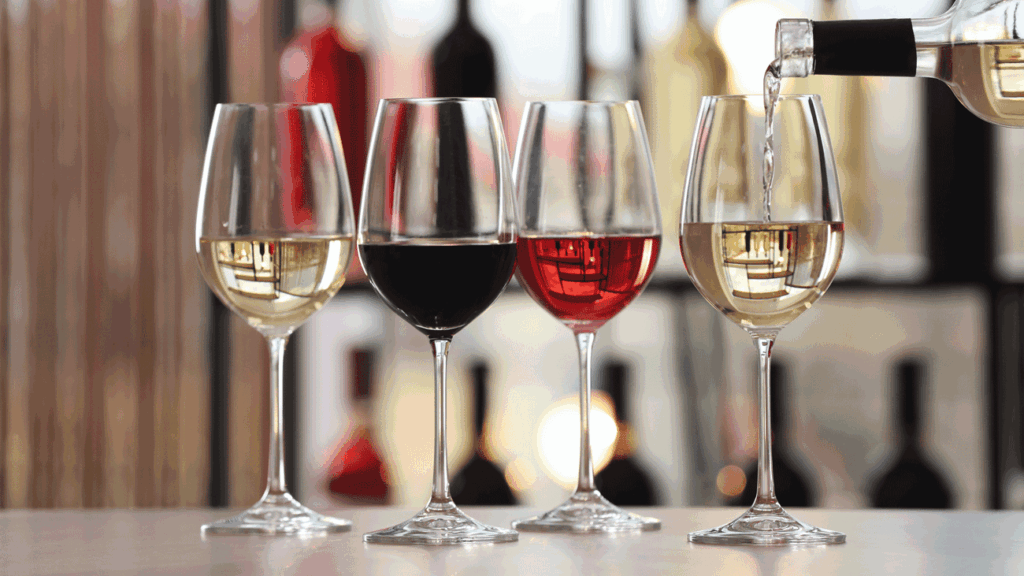 Beginner-friendly wine club scene with wine glasses